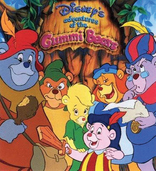 title art for Disney's Adventures of the Gummi Bears featuring the ensemble cast of animated bears
