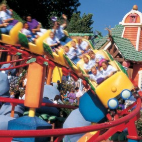 Photo of rollercoaster in Toontown Residence of characters in Who Framed Roger Rabbit.