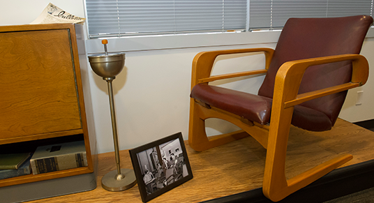 Classic animator's studio chair displayed in the Walt Disney Archive Exhibit