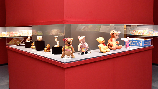 Winnie the Pooh Dolls on Display in the Walt Disney Archive Exhibit in Japan