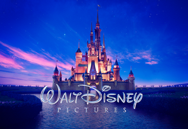 logo art for Walt Disney Pictures showing castle at sunset