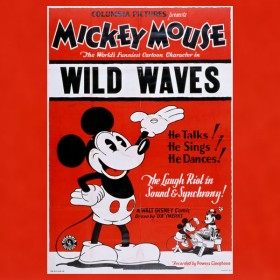 Poster for Disney Cartoon Wild Waves with Mickey Mouse