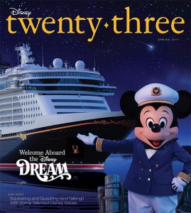 cover art of Disney Twenty-Three D23 Magazine featuring Mickey Mouse and cruise liner Disney Dream