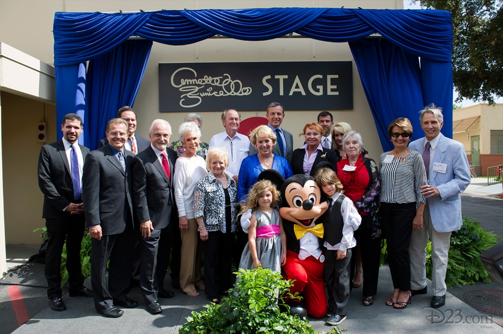 Annette’s family and fellow original Mouseketeers flank Robert A. Iger in front of the newly dedicated “Annette Funicello Stage.”