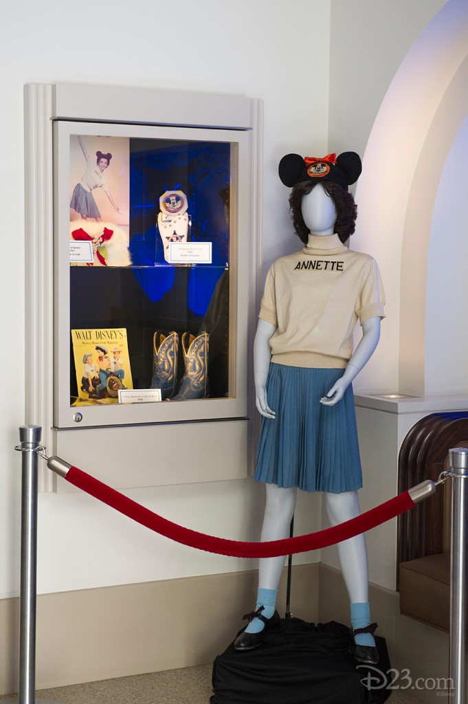 Annette’s Mouseketeer costume and more memorabilia on display in the lobby of the Main Studio Theatre.
