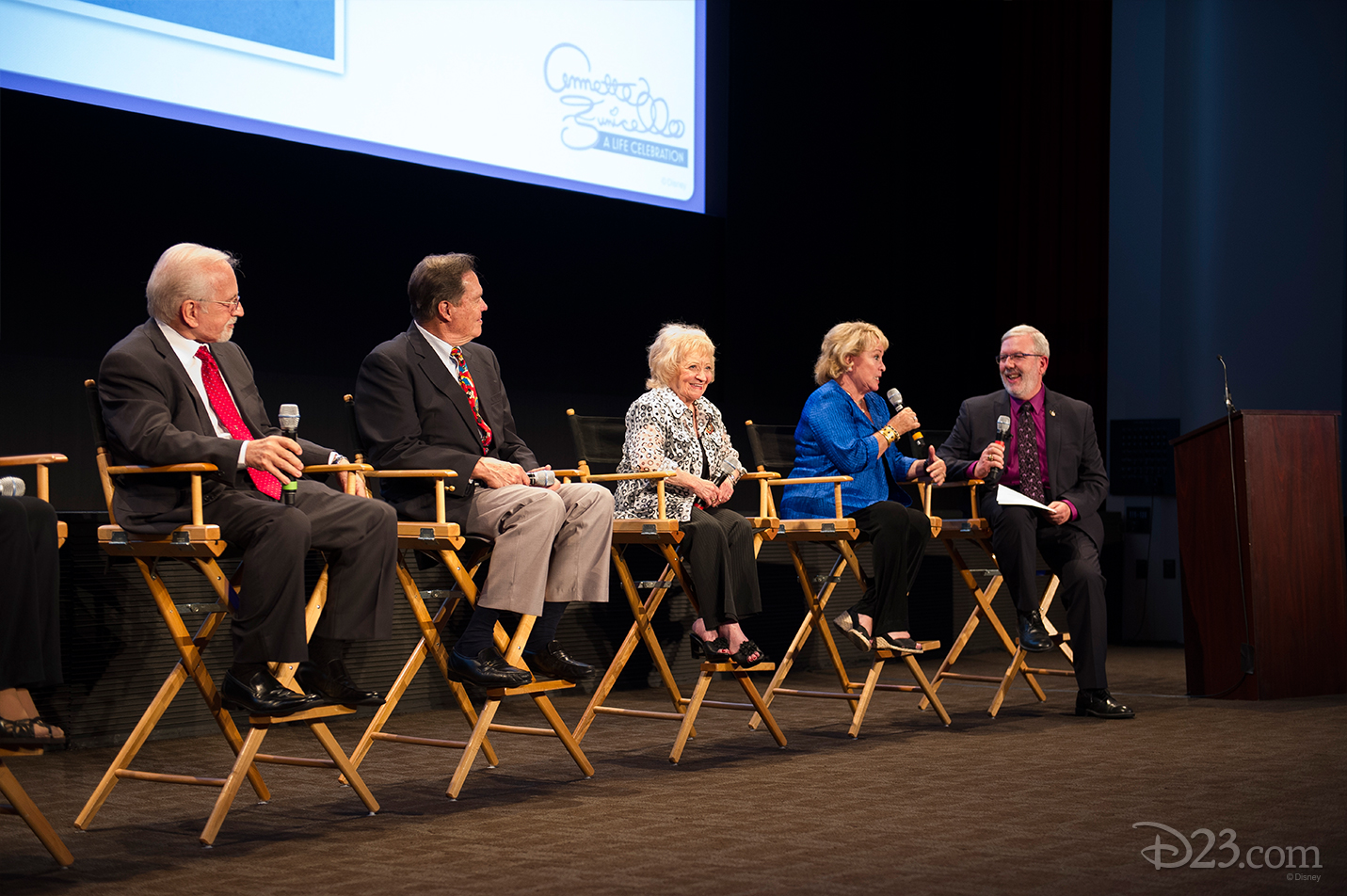 Original Mouseketeer Sherry Alberoni shares a fun memory of Annette with Leonard Maltin and guests at “Annette Funicello: A Life Celebration.”