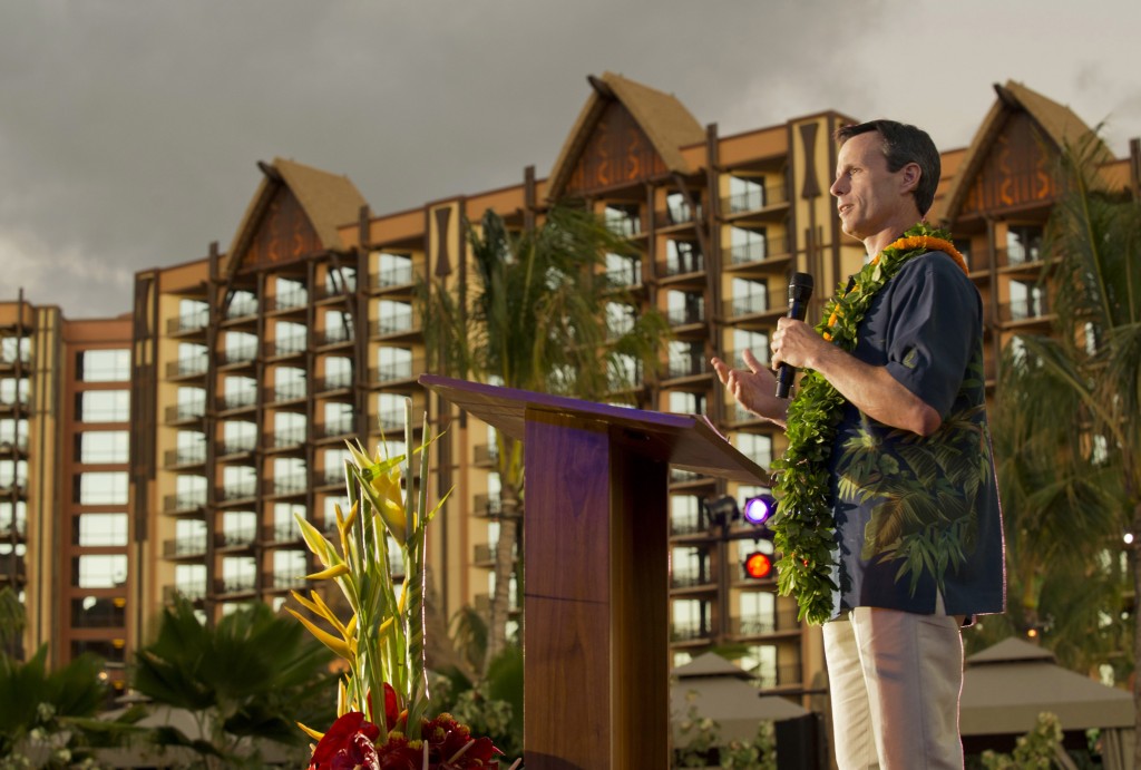 During a preview of Aulani, a Disney Resort & Spa, for various community leaders and neighbors, Tom Staggs, Chairman of Walt Disney Parks and Resorts, announced Disney's opening gift contributions that will support various organizations in Hawai'i'. With the focus on enriching the lives of children and supporting Hawaiian culture and conservation, Disney is supporting Boys and Girls Club of Hawai'i, Nanakuli and Wai'anae, the Ukulele Guild of Hawai'i's "Ukes for Kids" program, Ka'ala Cultural Learning Center, the Bishop Museum, Queen Lili'uokalani Keiki Hula Competition and Awaiaulu's  Ho'olaupa'i Newspaper Resources Project. Located on the picturesque shores of Ko Olina, Hawai'i, Aulani celebrates and honors the island culture, from the design and architecture, to the extensive collection of contemporary native Hawaiian art that can be found throughout the resort. The new resort is scheduled to open its doors on Monday, August 29, to Disney guests and Disney Vacation Club members from around the world giving O'ahu a whole new family vacation destination.