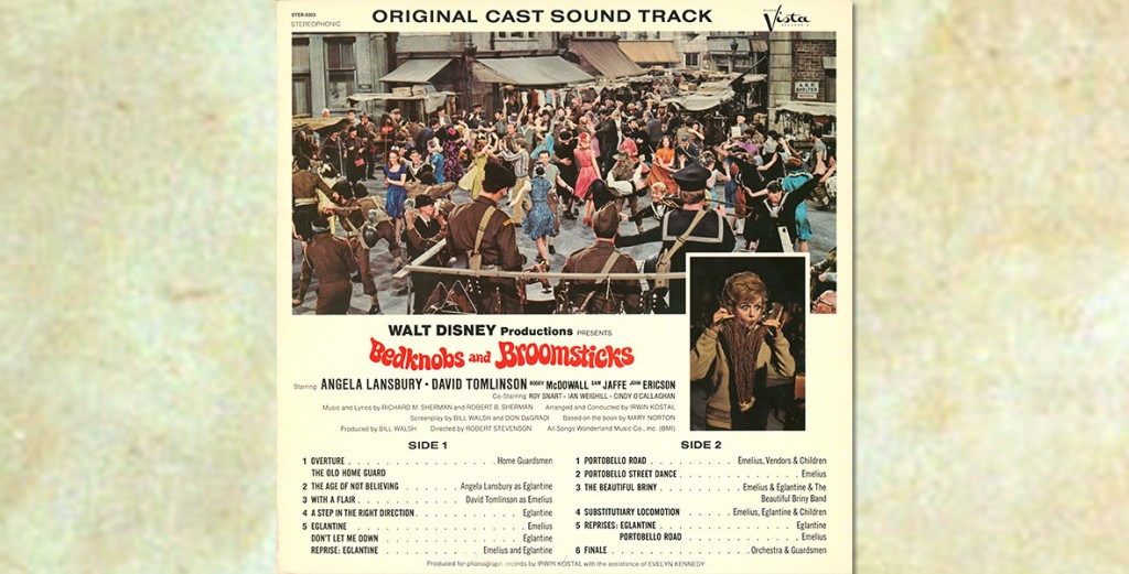 back cover of Bedknobs and Broomsticks Soundtrack album