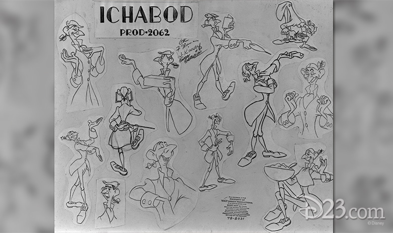 Ichabod Crane character poses.