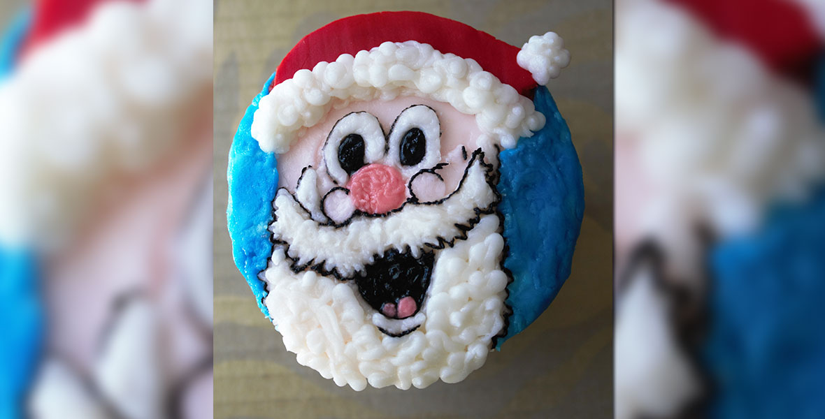 Santa Christmas cupcake