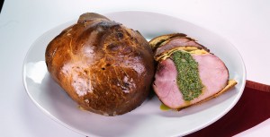 Brioche encrusted ham