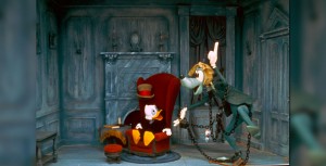Mickey's Christmas Carol through Windows of Main Street