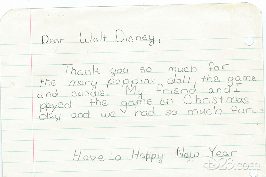 Thank You Cards to Walt Disney