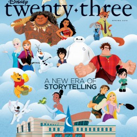 Disney twenty-three Fall cover art featuring Walt Disney Animation