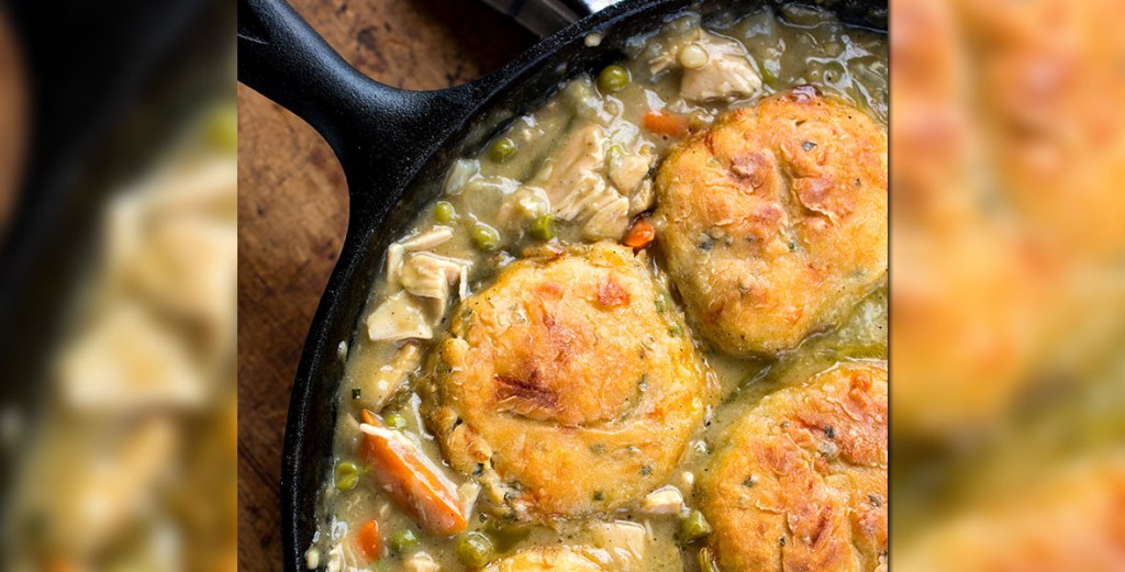Chicken Pot Pie with Cheddar-Chive Biscuits