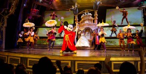 Mickey Mouse on stage during Mickey and the Magical Map