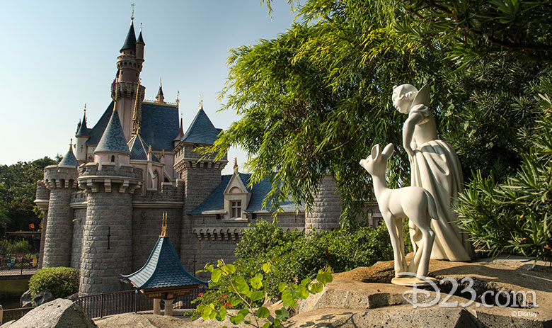 view of the castle from snow white grotto