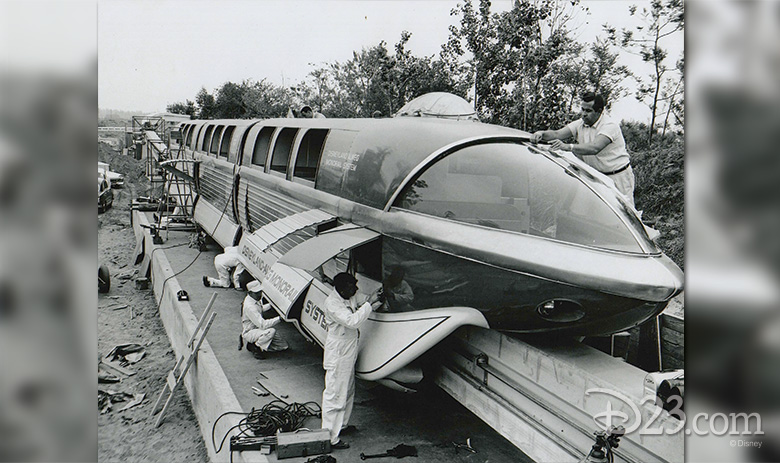 Bob Gurr with the Mark I Monorail