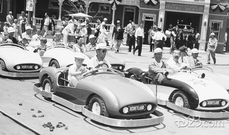 Bob Gurr driving an Autopia car