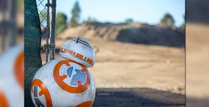 BB-8 peeks at Star Wars-themed land construction