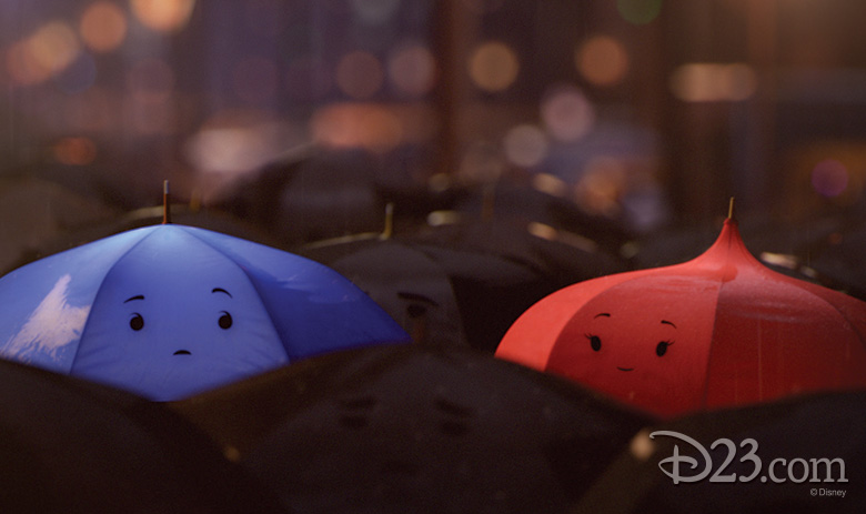 Blue umbrella and Red umbrella