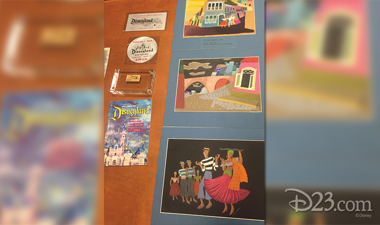 Mary Blair concept art and other items from the Walt Disney Archives.