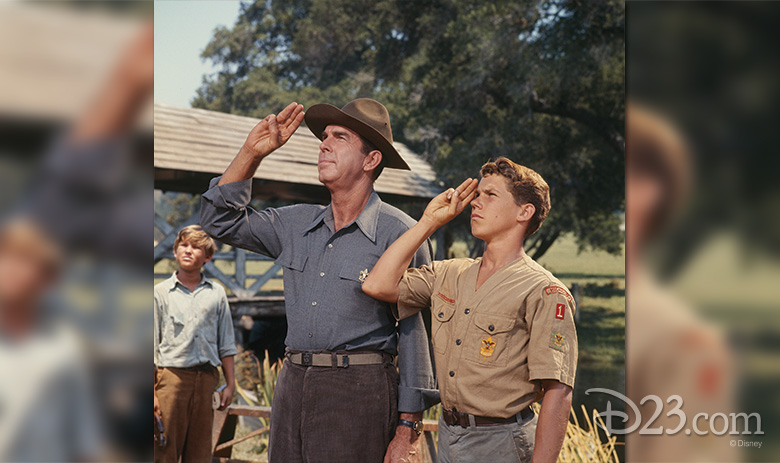 (left to right) Kurt Russell, Fred MacMurray, Ricky Kelman