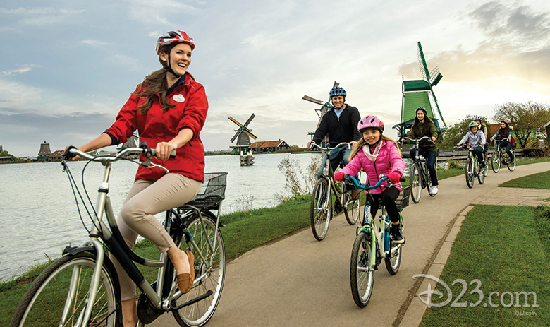 People riding bikes for Adventures by Disney