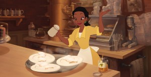 Tiana making beignets