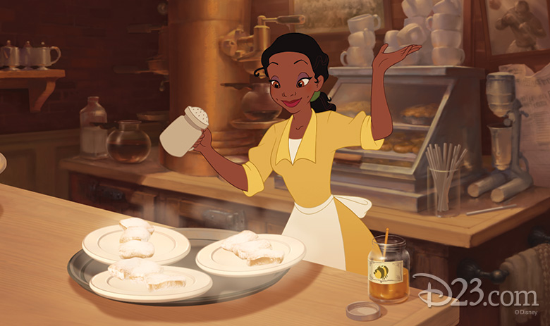 Tiana making beignets