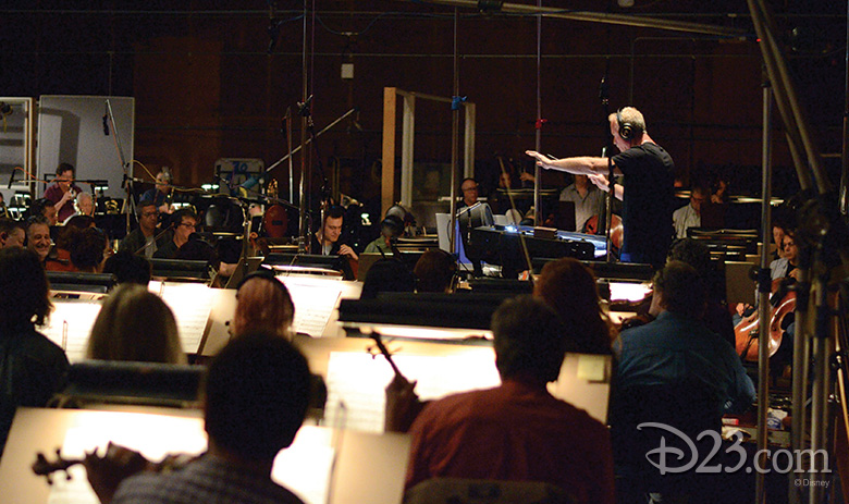 John Debney with the orchestra