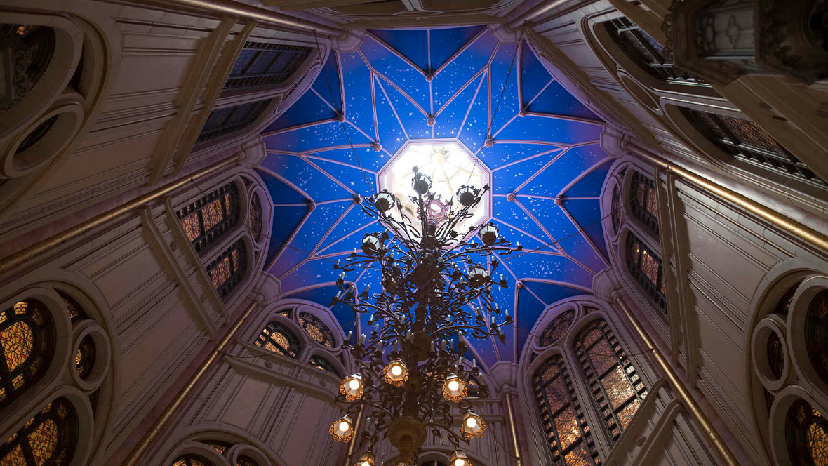 The ceiling of Enchanted Storybook Castle. 