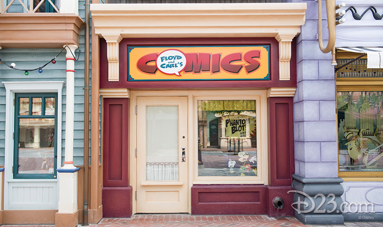 Floyd and Carl's Comics shop in Shanghai Disneyland