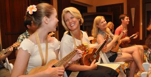 D23 Members take Ukulele lessons