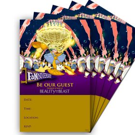 D23 Fanniversary Beauty and the Beast party invites