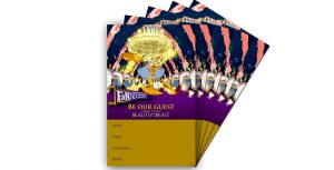 D23 Fanniversary Beauty and the Beast party invites
