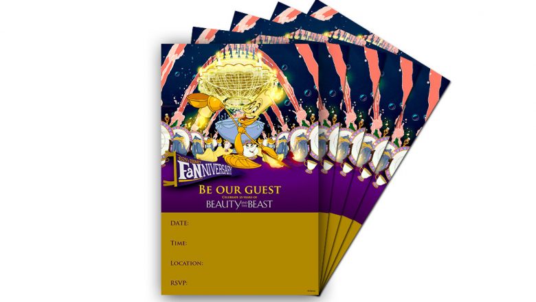 D23 Fanniversary Beauty and the Beast party invites
