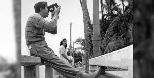 Walt Disney taking a picture