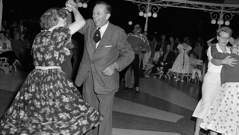 Walt and Lillian Disney dancing at Carnation Plaza Gardens