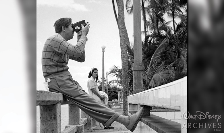 Walt Disney taking a picture