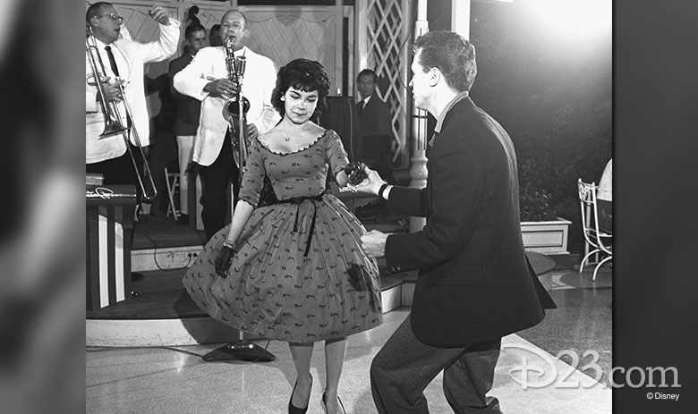 Annette Funicello dancing at Carnation Plaza Gardens