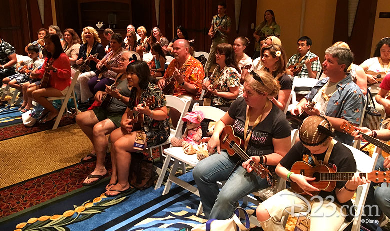 D23 Members taking ukulele classes