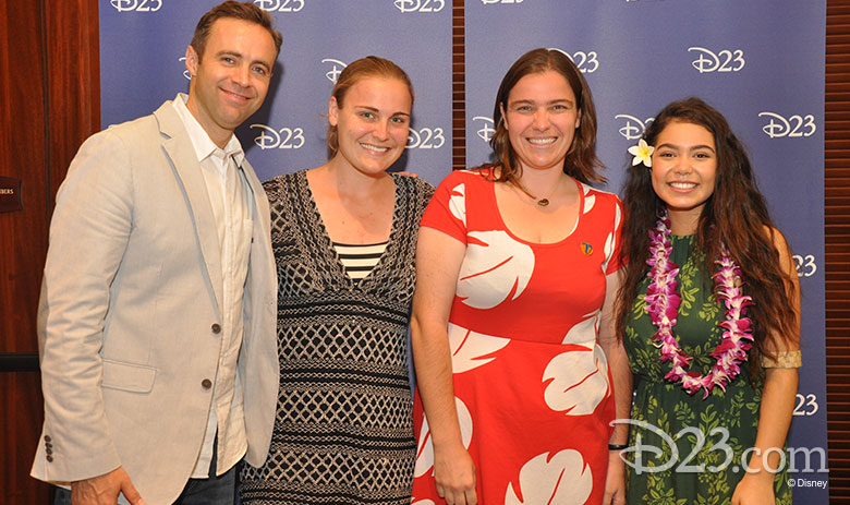 D23 Members pose with Hyrum Osmond and Auli’i Cravalho