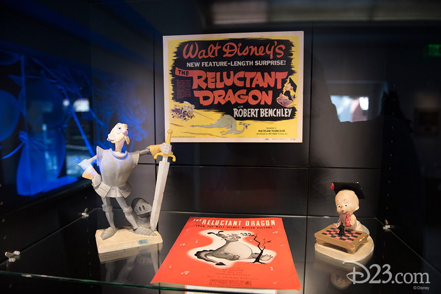 Displays featuring archival treasures from the production and release of The Reluctant Dragon