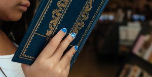 Belle's Blue Dress nail art