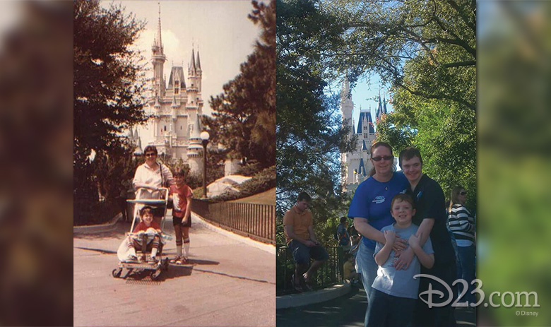 Guests at Magic Kingdom circa 1980 and 2011