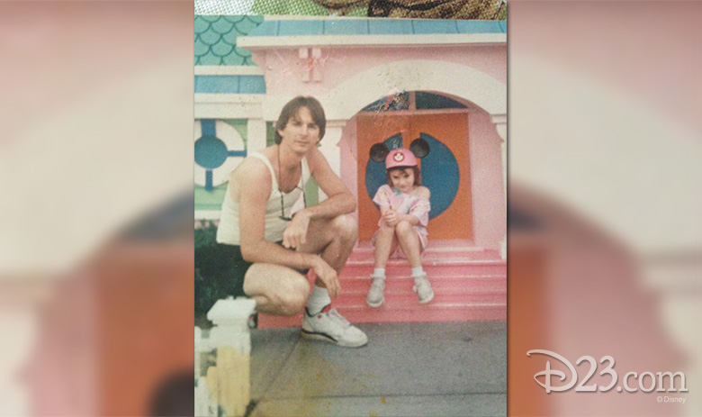 Little girl and her father in ToonTown circa 1990