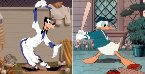 Donald and Goofy At Bat