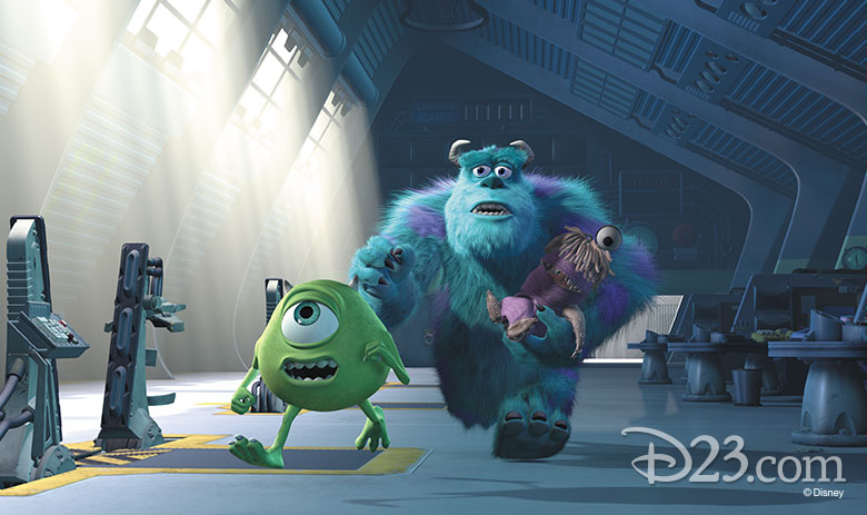 Mike, Sully, and Boo running