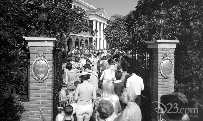 Guests in line for the Haunted Mansion